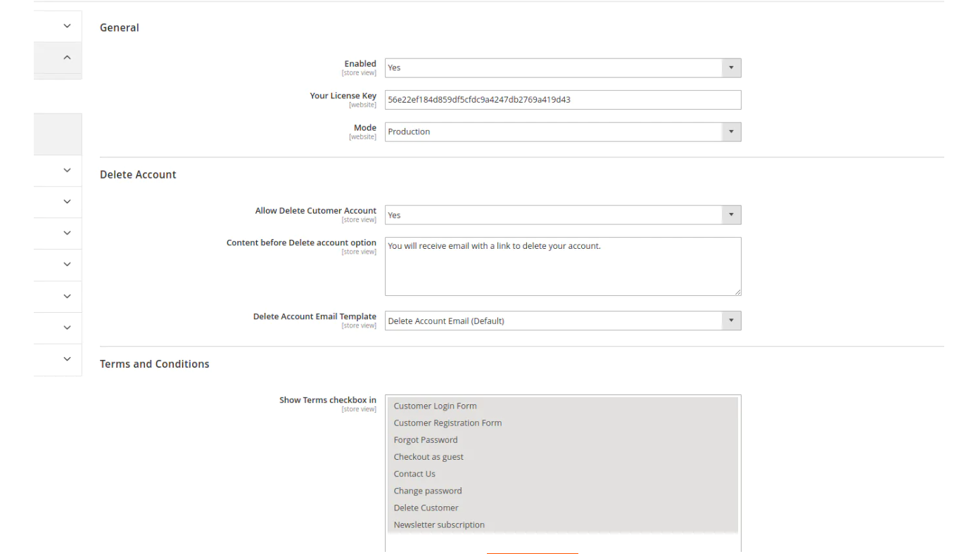 GDPR Compliance for Magento 2 -  Account settings and Terms & Conditions
